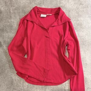 Hot Pink Vintage Polo Long Sleeve Top